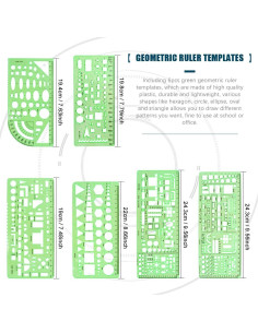 Set de Plantillas de Medición Glarks 16 Piezas Geométricas 2