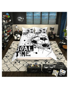 Juego de Cama Fútbol Erosebridal Twin Microfibra Geométrico