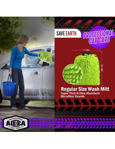 Mitón de Lavado de Coche AIDEA Microfibra Verde 25.7x18.1cm 2