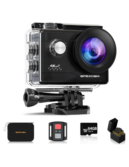 Cámara de Acción Apexcam M80AIR 4K 20MP con Tarjeta 64GB Cámara de Acción Apexcam M80AIR 4K 20MP con Tarjeta 64GB