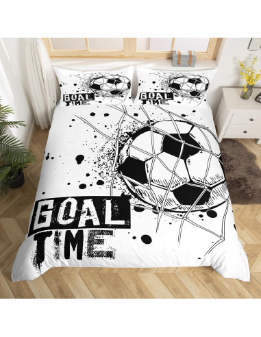 Juego de Cama Fútbol Erosebridal Twin Microfibra Geométrico