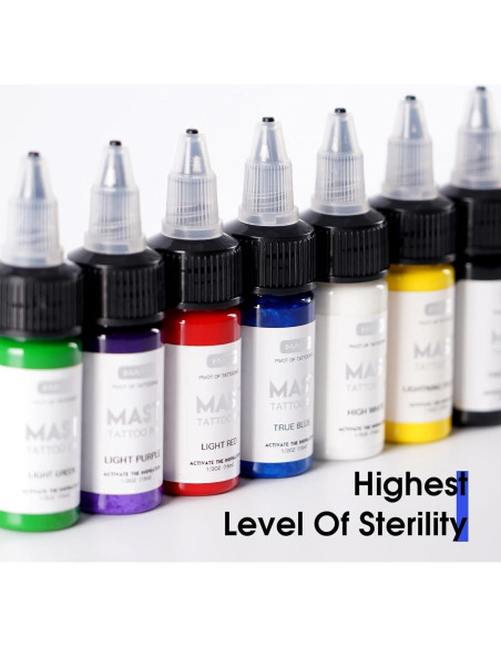 Kit de Tintas para Tatuajes Mast 7 Colores 306g Orgánicas Kit de Tintas para Tatuajes Mast 7 Colores 306g Orgánicas