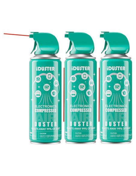 Limpiador de Aire Comprimido iDuster 3PCS - 1.2kg para Electrónica Limpiador de Aire Comprimido iDuster 3PCS - 1.2kg para Electrónica