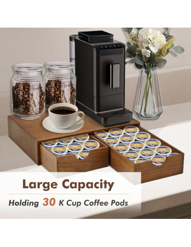 Organizador de K Cups Artgeeker Madera Nuez 30 Cápsulas