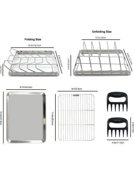 Soporte Plegable para Costillas Yangjiang 10" Acero Inoxidable Soporte Plegable para Costillas Yangjiang 10" Acero Inoxidable