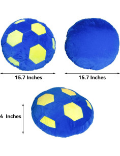 Almohada Decorativa de Peluche KUCCO-PILLOW Balón Fútbol Azul 39.88 cm 2