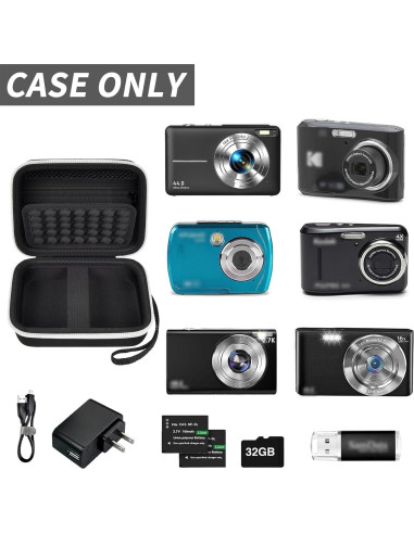 Funda de cámara digital Grapsa para Canon, Kodak y más - Negro