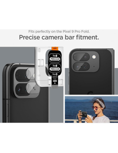 Protector de Pantalla Lente Cámara Spigen GlasTR EZ Fit Pixel 9 Pro Fold - 2 Unidades