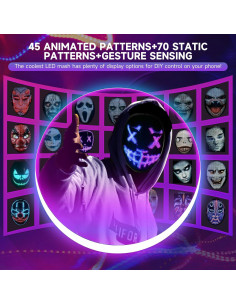 Máscara LED Programable Funle para Halloween y Cosplay 2