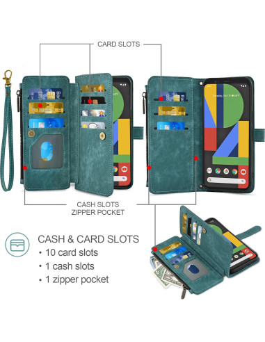 Funda Asuwish para Google Pixel 4 XL con billetera y soporte