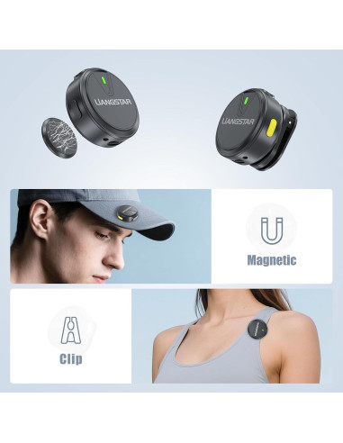 Micrófono Lavalier Inalámbrico LIANGSTAR para iPhone/Android, 40H Batería, Cancelación de Ruido