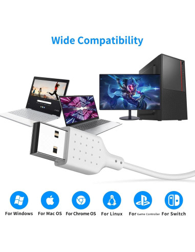 Auriculares USB AIAUXAI con Micrófono y Control de Audio Blanco