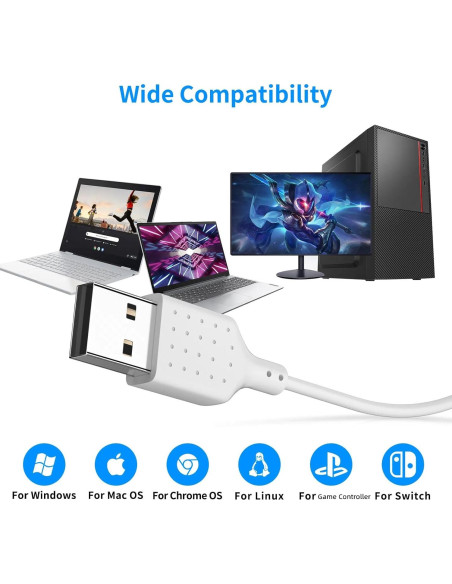 Auriculares USB AIAUXAI con Micrófono y Control de Audio Blanco Auriculares USB AIAUXAI con Micrófono y Control de Audio Blanco