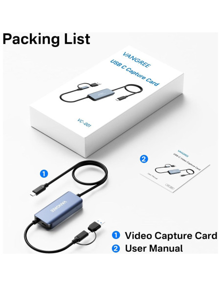 Tarjeta de Captura de Video USB-C VANGREE VC-001 1080P 60FPS Tarjeta de Captura de Video USB-C VANGREE VC-001 1080P 60FPS
