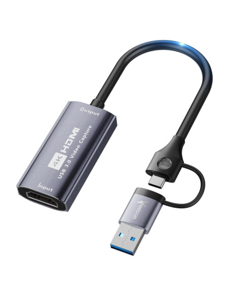 Tarjeta de Captura de Video 4K Veeloon HDMI a USB-C 1080P 60FPS Tarjeta de Captura de Video 4K Veeloon HDMI a USB-C 1080P 60FPS