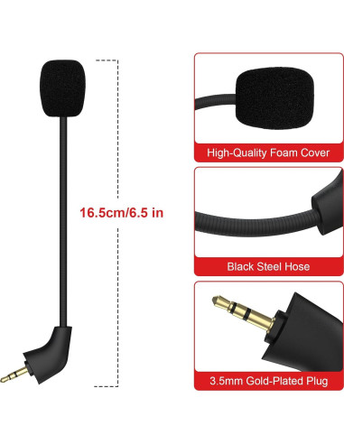 Micrófono de brazo de repuesto HyperX Cloud II 16.5 cm