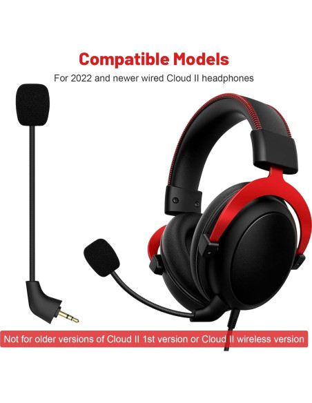 Micrófono de brazo de repuesto HyperX Cloud II 16.5 cm Micrófono de brazo de repuesto HyperX Cloud II 16.5 cm