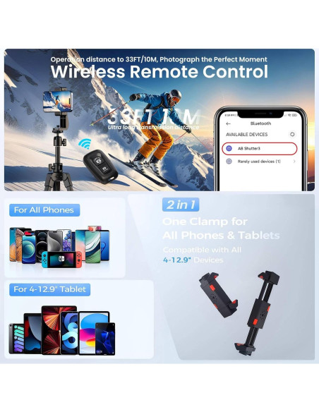 Trípode para Teléfono ZIKZOK ZT67 70" Extensible con Control Remoto Trípode para Teléfono ZIKZOK ZT67 70" Extensible con Control Remoto