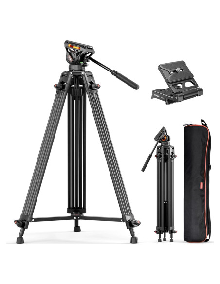 Trípode de Video COMAN FT16LS 190 cm con Cabezal Fluido Q6 Trípode de Video COMAN FT16LS 190 cm con Cabezal Fluido Q6