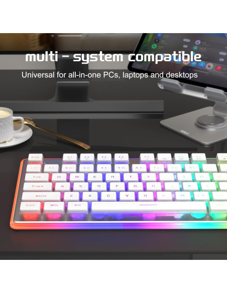 Combo Teclado y Ratón Gaming Camiysn Blanco 104 Teclas RGB Combo Teclado y Ratón Gaming Camiysn Blanco 104 Teclas RGB