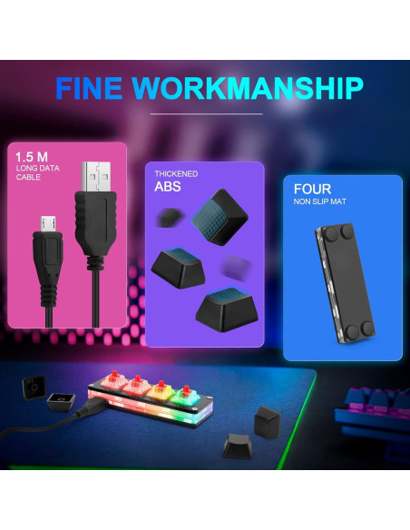 Teclado Mecánico Gaming Ecarke Mini 4 Teclas USB-C RGB Teclado Mecánico Gaming Ecarke Mini 4 Teclas USB-C RGB