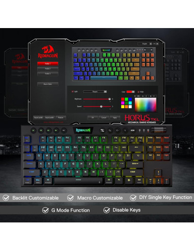 Teclado Mecánico Inalámbrico Redragon K621 TKL RGB Negro