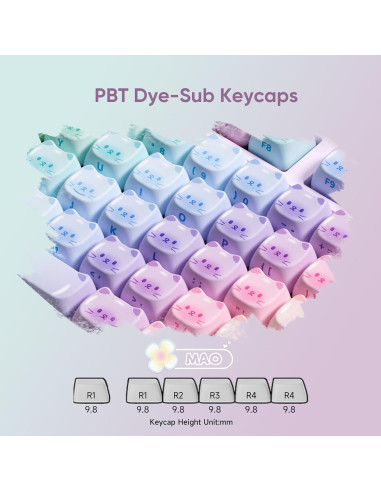 Teclado Mecánico Akko MG108B Gatos Coloridos Hot-Swappable
