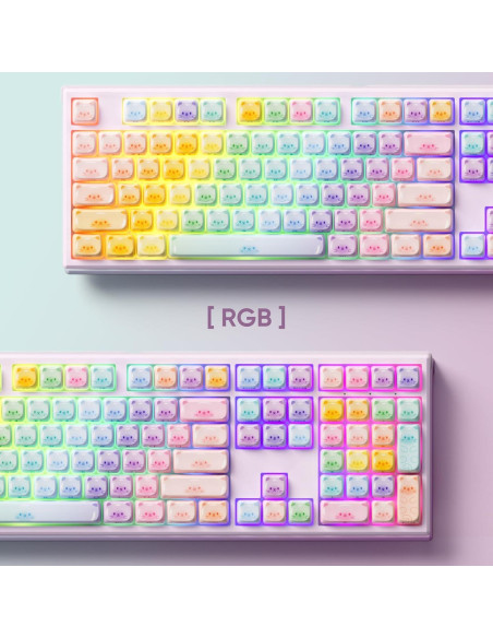 Teclado Mecánico Akko MG108B Gatos Coloridos Hot-Swappable Teclado Mecánico Akko MG108B Gatos Coloridos Hot-Swappable