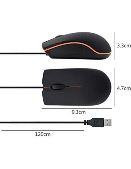 Ratón Ergonómico con Cable Guiheng USB Negro - Óptico, Ambidiestro Ratón Ergonómico con Cable Guiheng USB Negro - Óptico, Ambidiestro