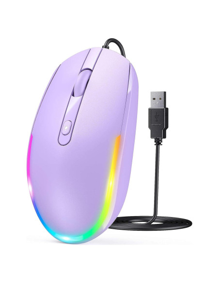 Ratón con Cable Seenda USB RGB LED Púrpura - 108g Ratón con Cable Seenda USB RGB LED Púrpura - 108g