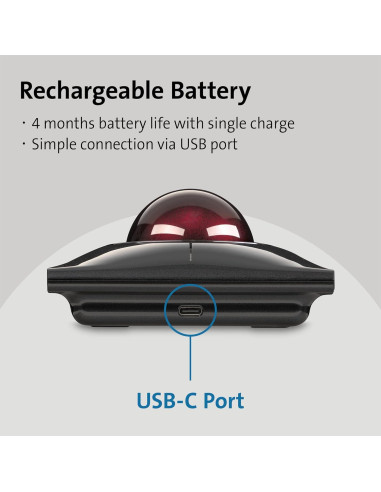 Trackball Inalámbrico Kensington SlimBlade Pro - Bluetooth, Recargable