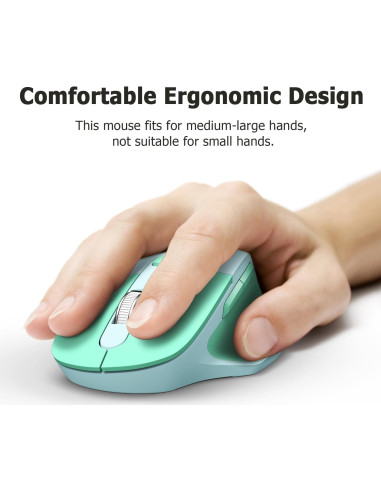 Ratón Ergonómico Inalámbrico MOFII Azul, Multi-Dispositivo, Clics Silenciosos