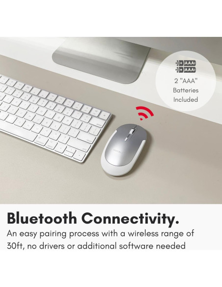 Ratón Inalámbrico Bluetooth Macally Plata - Compatible con Mac y PC Ratón Inalámbrico Bluetooth Macally Plata - Compatible con Mac y PC