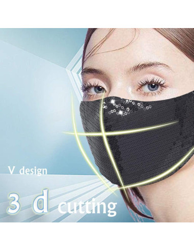 Mascarilla de Cristal UOUDIO con Rhinestones Brillantes para Mujeres