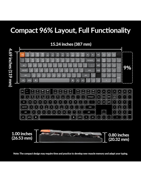Teclado Mecánico Inalámbrico Keychron K17 Max 96% LED Blanco Teclado Mecánico Inalámbrico Keychron K17 Max 96% LED Blanco