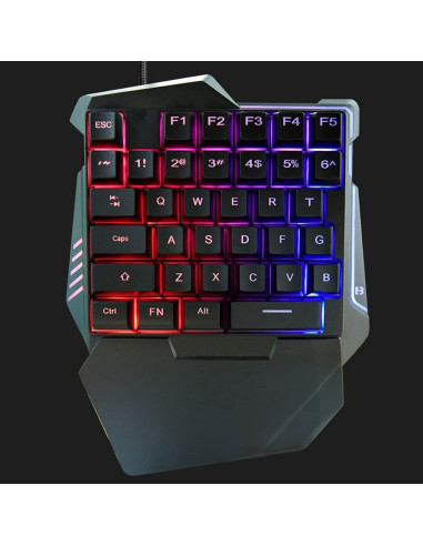Teclado Gaming Ergonómico Yunseity G7 35 Teclas RGB USB