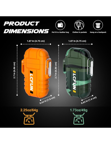 Encendedor Impermeable LcFun Doble Arco USB Butano 2 Pcs Encendedor Impermeable LcFun Doble Arco USB Butano 2 Pcs