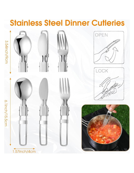 Kit de Cocina para Camping Funnymoom 15 Piezas Acero Inoxidable Kit de Cocina para Camping Funnymoom 15 Piezas Acero Inoxidable
