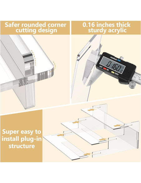 Soporte de exhibición acrílico 3 niveles Suneerplay 22.6x22.6 cm Soporte de exhibición acrílico 3 niveles Suneerplay 22.6x22.6 cm