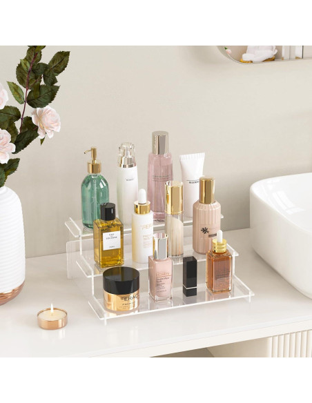 Soporte de exhibición acrílico 3 niveles Suneerplay 22.6x22.6 cm Soporte de exhibición acrílico 3 niveles Suneerplay 22.6x22.6 cm