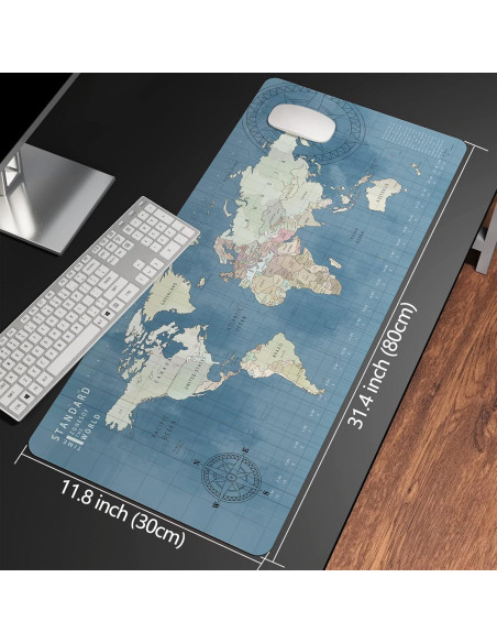Alfombrilla de Ratón Grande Mamfous Mapa del Mundo 80x30 cm Alfombrilla de Ratón Grande Mamfous Mapa del Mundo 80x30 cm