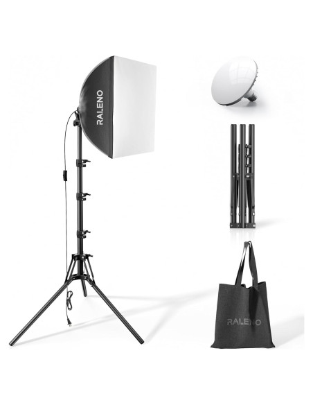 Kit de Iluminación RALENO Softbox 40.64x40.64cm LED 50W Kit de Iluminación RALENO Softbox 40.64x40.64cm LED 50W