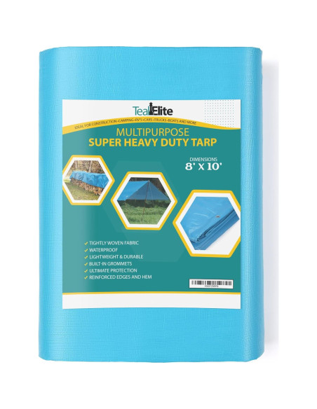 Lona Impermeable Teal Elite 2.44x3.05m Resistente UV y Desgarros Lona Impermeable Teal Elite 2.44x3.05m Resistente UV y Desgarros