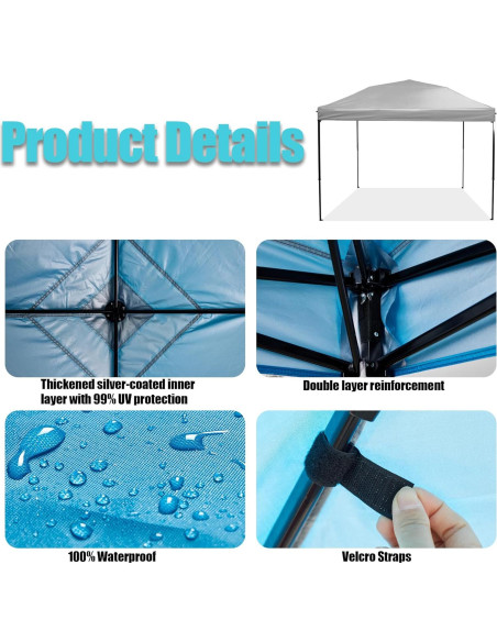 Cubierta de Reemplazo NINAT 2.41m Gris Impermeable UV Cubierta de Reemplazo NINAT 2.41m Gris Impermeable UV
