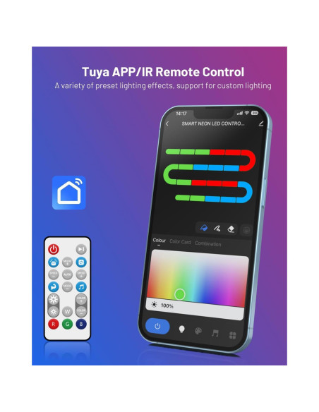 Tira de Luces LED RGB-IC Wohome 5m 48W Control APP Wi-Fi Tira de Luces LED RGB-IC Wohome 5m 48W Control APP Wi-Fi