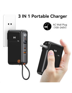 Cargador Portátil 65W + Batería Externa 10,000mAh C-Smartlink 2