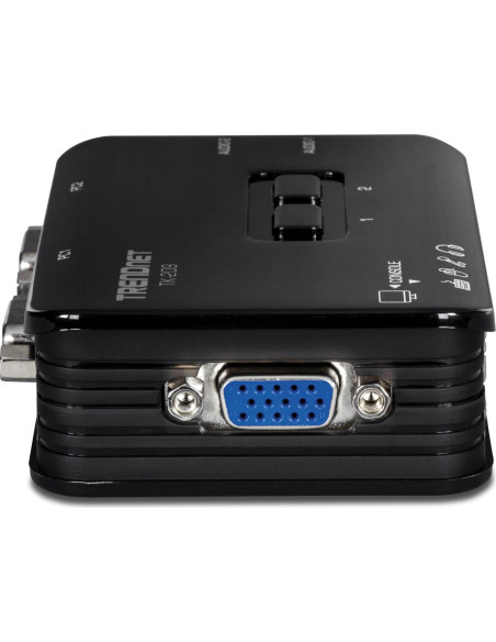 Interruptor KVM USB 2 Puertos TRENDnet TK-209K con Audio Interruptor KVM USB 2 Puertos TRENDnet TK-209K con Audio