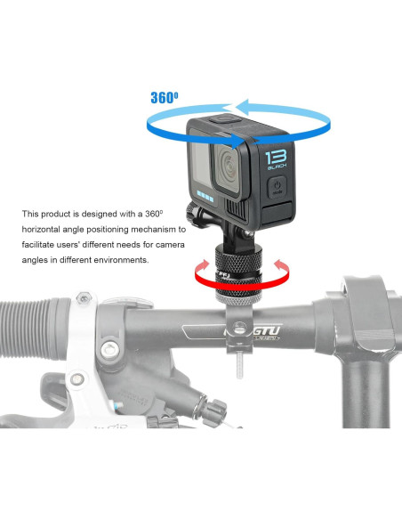 Soporte de Manillar de Aluminio para GoPro y DJI - Rotación 360 Soporte de Manillar de Aluminio para GoPro y DJI - Rotación 360