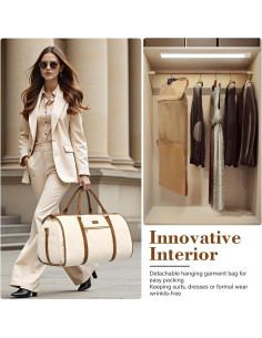 Bolsa de Ropa de Viaje Coolife 3 Piezas Negra Plegable 2