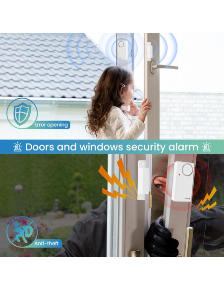 Alarmas de Puerta HENDUN con Control Remoto 2pack Baterías Incluidas Alarmas de Puerta HENDUN con Control Remoto 2pack Baterías Incluidas